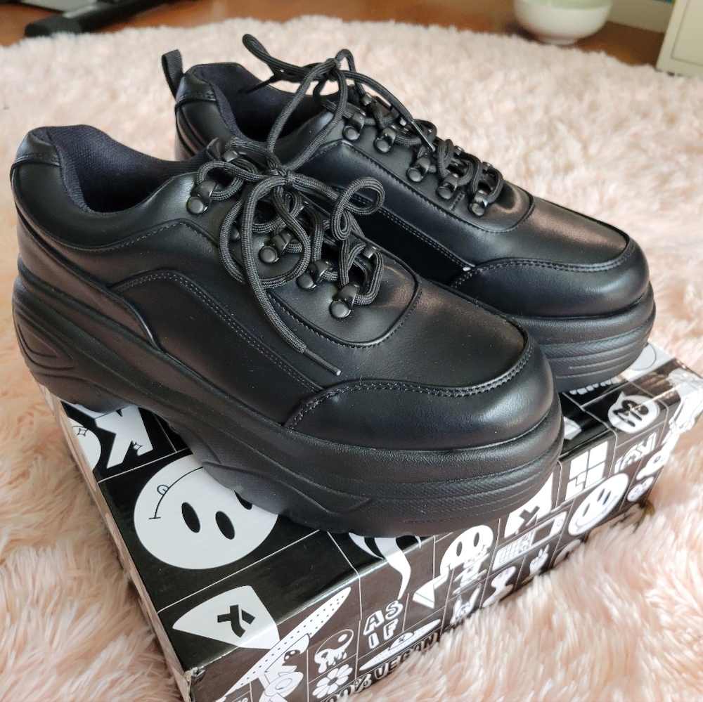 KOI Jennie Striker Black Chunky Bubble Trainers